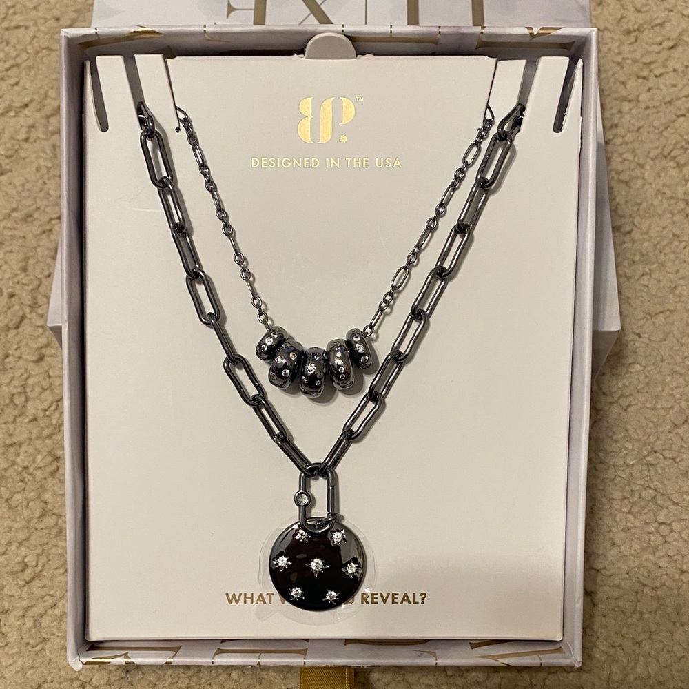 BP Luxe Layers “With Upon a Star” Hematite Necklaces